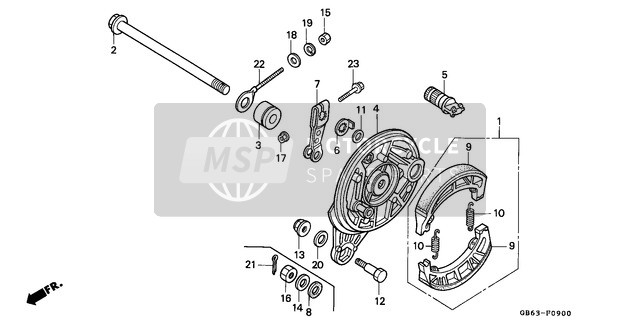 Honda C90 1984 Rear Brake Panel for a 1984 Honda C90